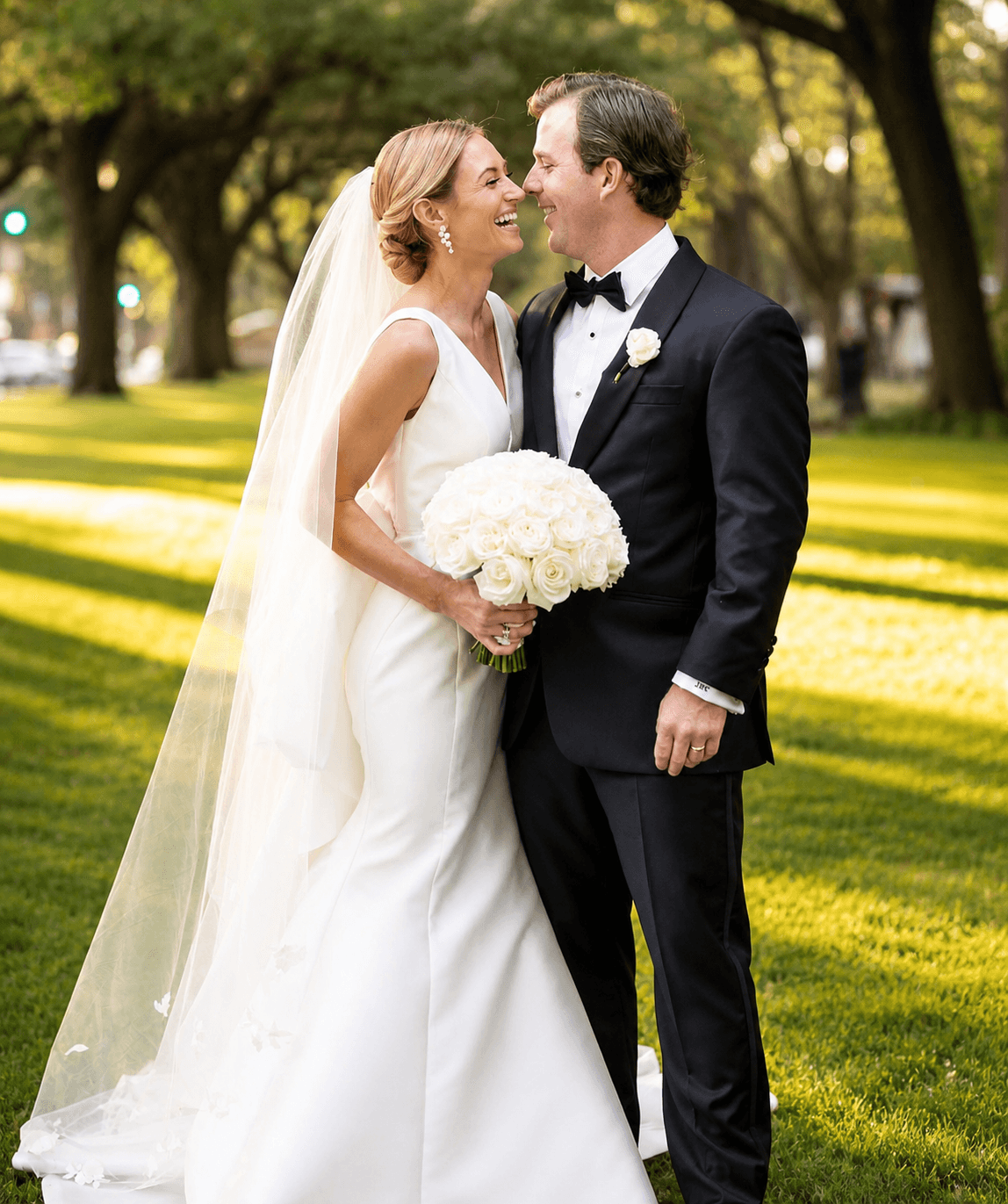 Couple laughing in the park